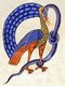 Spain: Bird (symbol of Christ) killing serpent (symbol of Satan). From a 12th century version of 'The Commentary on the Apocalypse' by Beatus of Liébana